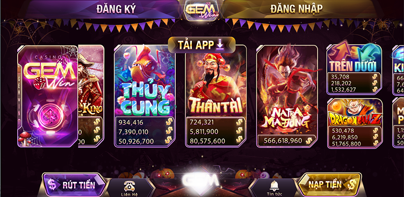 Trang Chủ 14 Giao diện game bài đổi thưởng hiển thị các trò chơi tiến lên phỏm poker trên màn hình di động